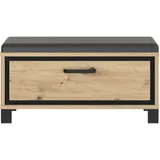 99rooms Teo Schuhschrank Eiche Artisan Dekor Schwarz