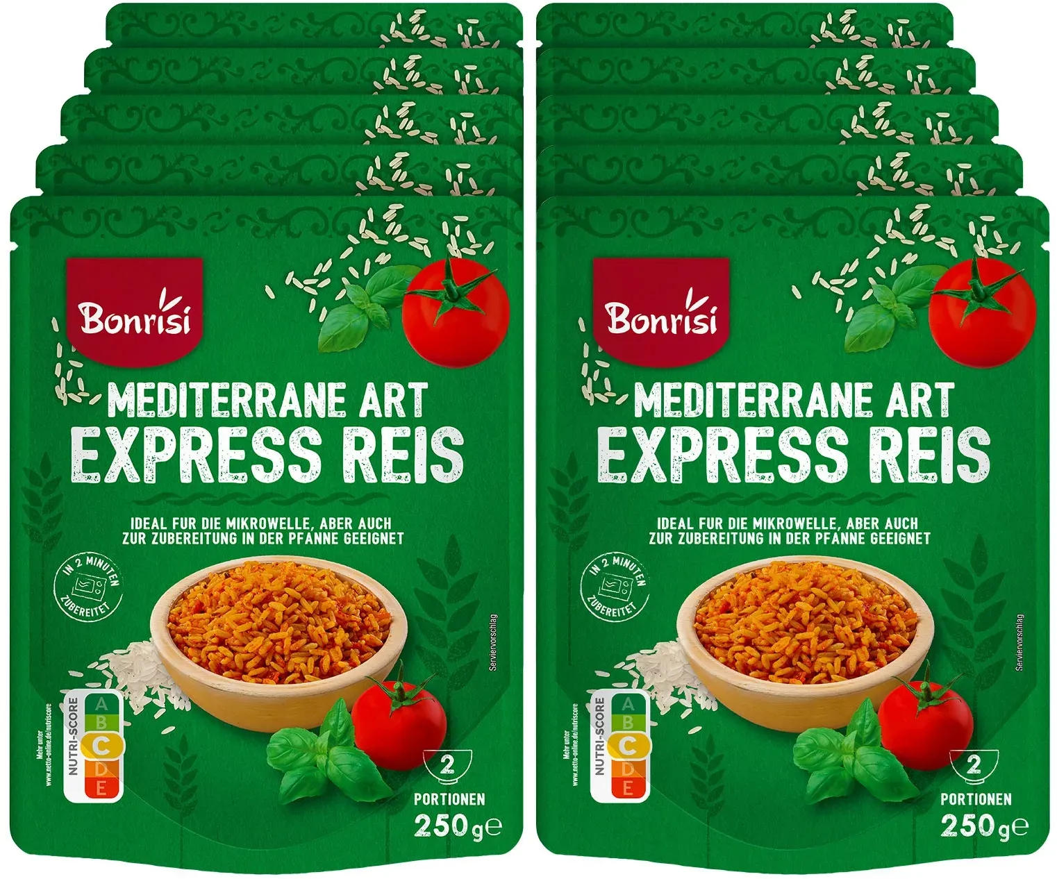 Bonrisi Expressreis Mediterran 250 g, 10er Pack