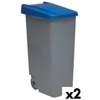Denox Abfallbehälter mit Rädern Denox 85 L Blau 58