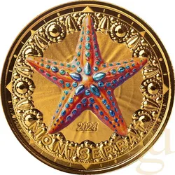 1 Unze Goldmünze EC8 Montserrat - Starfish 2024 - coloriert