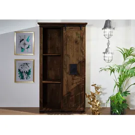 Massivmoebel24 Schrank Mango 100x50x190 braun lackiert RAILWAY #415