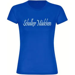 multifanshop Damen T-Shirt - Schalke - Schalker Mädchen - Druck weiß - Frauen
