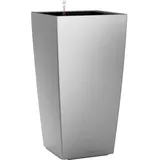 LECHUZA Cubico 40 Komplettset 40 x 40 x 75 cm silber metallic