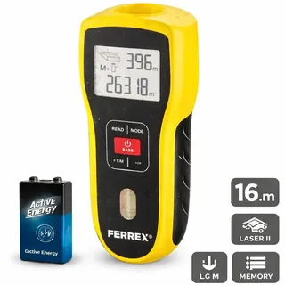 FERREX Ultraschall-Entfernungsmesser mit Laser – Präzise Messung bis 16 m