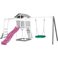 Axi Beach Tower Spielturm Grau Schaukel. Klettern. Rutsche, Violett