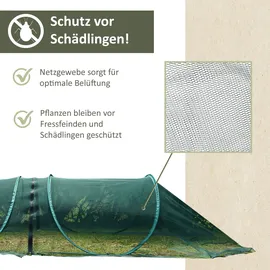 NATIV Pflanztunnel aus grünem Netzmaterial, Gartentunnel, Vogelschutznetz