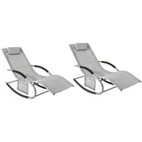 SoBuy Sonnenliege 2 Personen Liegestuhl Gartenliege wetterfest Schaukelstuhl mit Kopfkissen Schaukelliege Strandliege Outdoor Terrasse Balkon