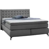 Jockenhöfer Boxspringbett »Jessica inklusive 9cm Kaltschaum-Topper« und 7-Zonen-TTFK-Matratze (H3,H3/H4 oder H4), Liegefläche 180x200cm grau Flachgewebe B/L: ca. 180x200 cm - grau