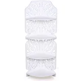 Bdneygtyr Eckregal Stehend, Badregal Freistehende Eckschrank Wohnzimmer mit 4 Ebenen, Corner Shelf Eckvitrine für KüChe, Schlafzimmer, Wohnzimmer, BüRo, Weiß