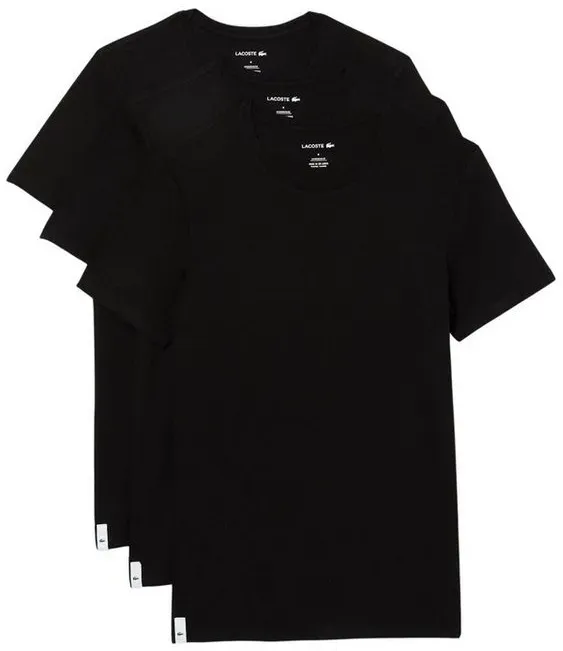 Lacoste T-Shirt T-Shirt Rundhals Kurzarmshirt (3-tlg) schwarz M