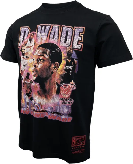 Mitchell and Ness NBA Miami Heat Vintage Wade T-Shirt Schwarz