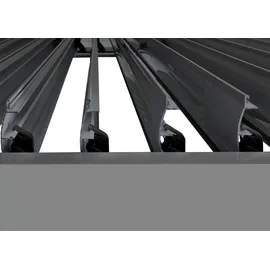 Mendler Pergola HWC-L46, Gartenpavillon Lamellen-Pavillon, 10cm-Aluminium-Gestell, Regenrinne sturmfest, 3x6m ~ anthrazit