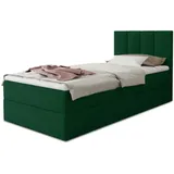 Sofnet Boxspringbett Star Mini Bonell-Matratze - Topper Bettkästen, Jugendzimmer, - 90 x 200 - Grün Textil, H3, Rechteckig, 90x200 cm, Schlafzimmer, Betten, Boxspringbetten
