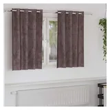 vidaXL Samtvorhänge mit Vorhängen 2 pcs Braun 140 x 140 cm Samt