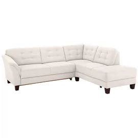 Home Affaire Ecksofa HOME AFFAIRE "Trondheim L-Form", beige (linen), B:260cm H:89cm T:214cm, Struktur fein (100% Polyester);Flachgewebe (100% Polyester);Luxus-Microfaser (90% Polyester, 10% Polyamid), Sofas, Ecksofa, mit Federkern und Knopfheftung im Rücken, Füße