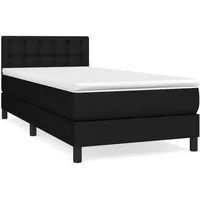 VidaXL Boxspringbett mit Matratze Schwarz 100x200 cm Stoff1389593