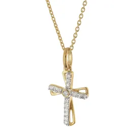 GLIZZ GL8641 Damen-Kette mit Diamant-Kreuz Gold 333/8K