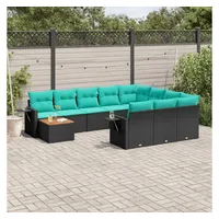 vidaXL Gartensofa-Set 11-tlg. Loungesofa schwarz