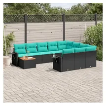 vidaXL Gartensofa-Set 11-tlg. Loungesofa schwarz