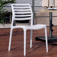 4er-Set Kunststoffstuhl | Weiß | Stapelbar | Terrassenstuhl, Outdoorstuhl