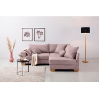 Home Affaire Ecksofa HOME AFFAIRE Sofas Gr. B/H/T: 227 cm x 77 cm x 190 cm, Cord, Ottomane rechts, mit Bettfunktion, rosa (rosé) Ecksofas Bestseller