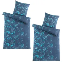 Hti-Living Mikrofaser Flausch Bettwäsche 2 Sets Petrol/Blau