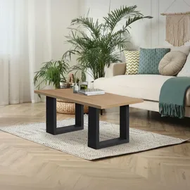 ECD Germany 2er Set Tischbeine 40x43 cm Schwarz, Stahl pulverbeschichtet, Industriedesign, Vierkantprofil, Metall 40x8x43 Esszimmer, Esstische, Tischsysteme