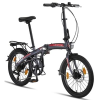 Licorne Bike Phoenix 2D, 20 Zoll Aluminium-Faltrad-Klapprad, Scheibenbremse, Discbremse, V-Bremse Faltfahrrad-Herren-Damen, 7 Gang Kettenschaltung Folding City Bike Alu-Rahmen, StVZO,