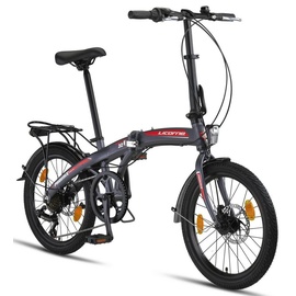 Licorne Bike Phoenix 2D, 20 Zoll Aluminium-Faltrad-Klapprad, Scheibenbremse, Discbremse, V-Bremse Faltfahrrad-Herren-Damen, 7 Gang Kettenschaltung Folding City Bike Alu-Rahmen, StVZO,