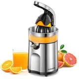 Elektrische Zitruspresse Edelstahl mit 2 Presskegeln – Automatische Orangenpr...