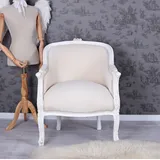 Sessel Shabby Chic Armlehnstuhl Rokoko Stuhl Chateau Sessel Louis XV Holz