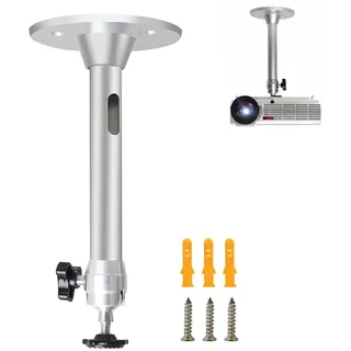 HUATEEN Universelle Beamer Halterung Decke,Mini Beamer Deckenhalterung Flache Aluminiumlegierung Verstellbar Neig und Schwenkbar für Homeoffice Schule und Projektorzubehör