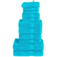 VidaXL 12-tlg. Premium-Handtuch-Set SOLUND Türkis 600 g/m2, OEKO-TEX zertifiziert