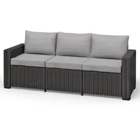 Allibert California 3-Sitzer Couch Polyrattan Gartenmöbel Lounge Rattanoptik