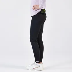 Tennis Leggings Mädchen LEG500 schwarz rauchschwarz 149-159cm 12-13J