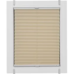 Plissee SUNLINES "One Size Style Crepe", beige (sand, grau, grau), B:35cm H:160cm, Obermaterial: 85% Polyester, 15% sonstige Fasern, Plissees, Zubehörfarbe grau, zum Klemmen