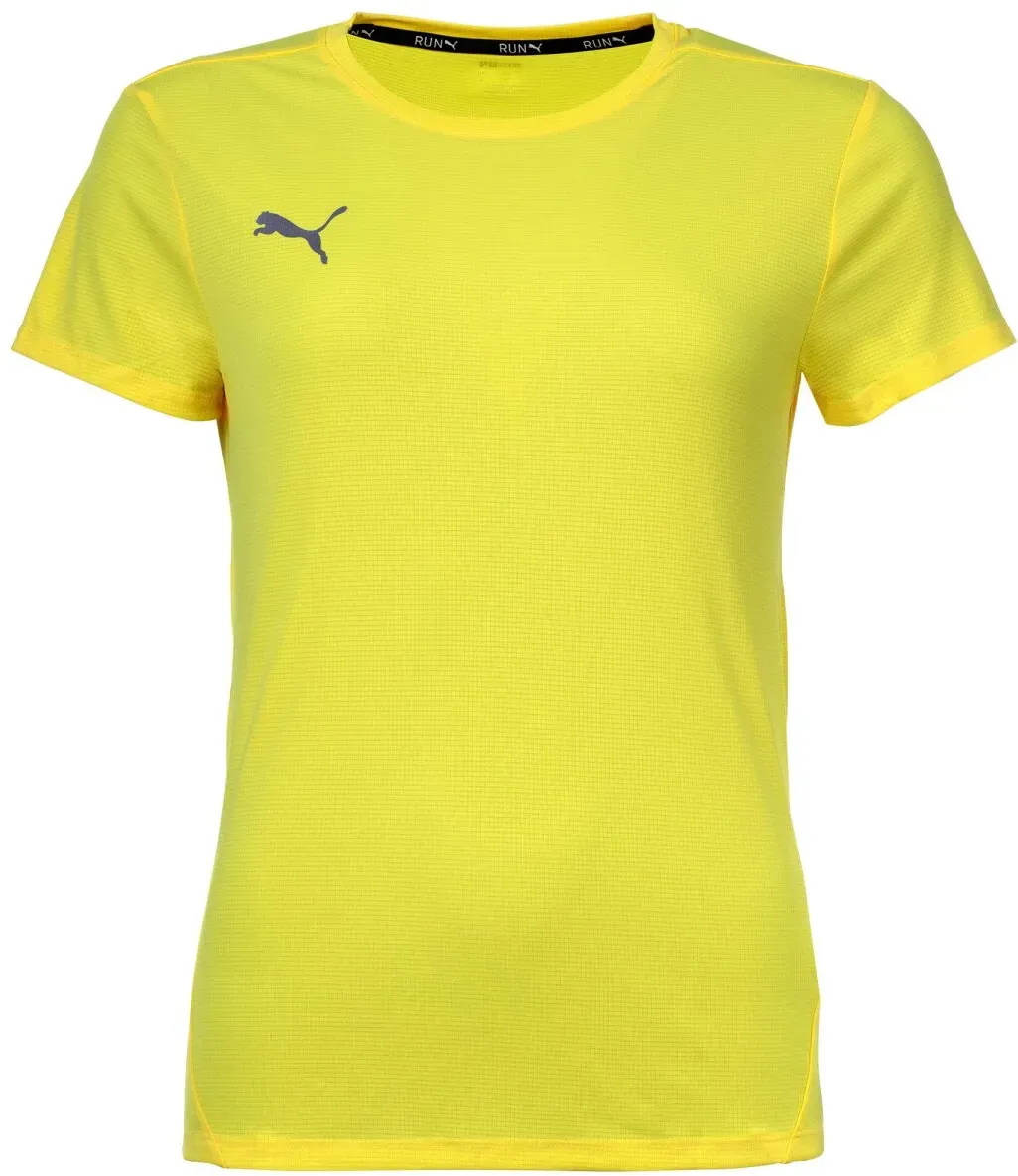 PUMA Damen T-Shirt - Finisher Tee, Funktionsshirt, dryCELL, Rundhals, Kurzarm, uni Gelb L