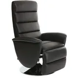 miliboo Relaxsessel NELSON Kunstleder 70 x 100 x 80 cm Schwarz mit Liegeposition