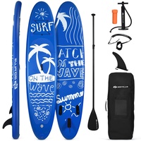 GOPLUS Aufblasbares SUP Board, Stand Up Paddle Board, SUP Board mit Verstellbarem Paddel und Pumpe, Surfboard mit Finne & Sicherheitsleine, inkl. Tragetasche & Reparaturset