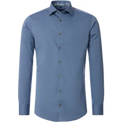Businesshemd VENTI "VENTI Businesshemd uni", Herren, Gr. 42, Normalgrößen, blau, 100% Baumwolle, unifarben, schmal, Hemden