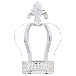 Chic Antique Dekoaufsteller Krone aus Eisen, H26/D17 cm, weiss