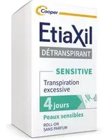 ETIAXIL - Déodorant Détranspirant Traitement Transpiration Excessive Aisselles SENSITIVE Peaux Sensibles Rouleau 15 ml