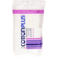 Cotton Plus Quadrotti Wattepads, 100% hydrophile Baumwolle, Doppeltextur, 50 Pads