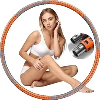 Hula Hoop Reifen, Hula Hoop für Erwachsene & Kinder zur Gewichtsabnahme und Massage, EIN 6-8-Teiliger Abnehmbarer Hoola Hoop Reifen für Fitness/Training/Bauchmuskelkonturen (Orange)