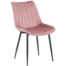 CLP 2er Set Stühle Rahden Samt Mit Schwarzem Gestell Und Einer Sitzhöhe Von 46 cm I Polsterstühle Mit Gestepptem Sitz