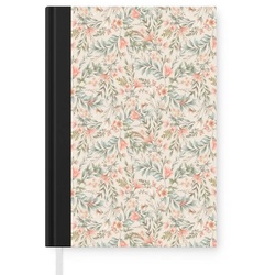 MuchoWow Notizbuch Vintage – Muster – Pflanzen, Journal, Merkzettel, Tagebuch, Notizheft, A5, 98 Seiten, Haushaltsbuch bunt