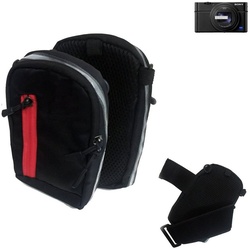 K-S-Trade Kameratasche für Sony Cyber-shot DSC-RX100 VII, Fototasche Kameratasche Gürteltasche Schutz Hülle Case bag grau|schwarz