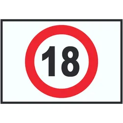 Zutritt ab 18 Jahre Symbol Schild A6 (105x148mm)