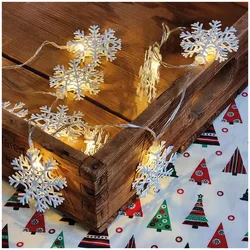Minilichterkette Schneeflocken LED Metall weiß