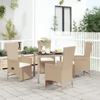 vidaXL Garten-Essgruppe 5-tlg. Beige
